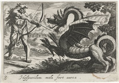 Hercules Killing the Dragon Ladon by Simon Frisius