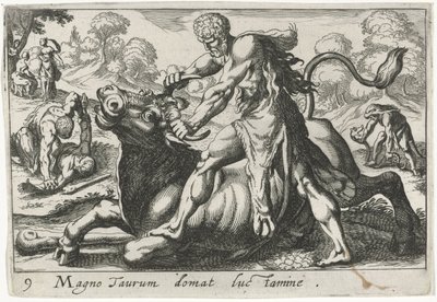 Hercules Fighting Achelous (series title: Herculean Themes) by Simon Frisius