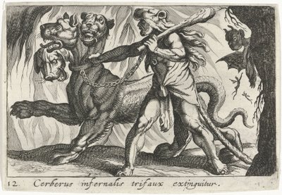 Hercules Captures Cerberus by Simon Frisius