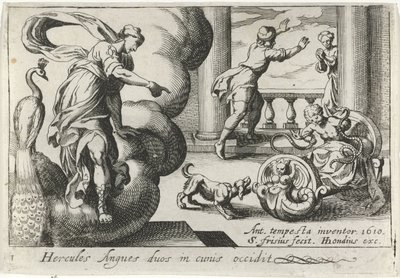 Young Hercules Strangles Two Snakes by Simon Frisius