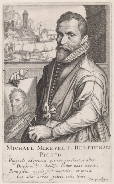 Portrait of Michiel Jansz. van Mierevelt by Simon Frisius