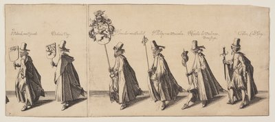 Procession of Six People Preceded by a Horse, from The Funeral of Brederode by Simon Frisius