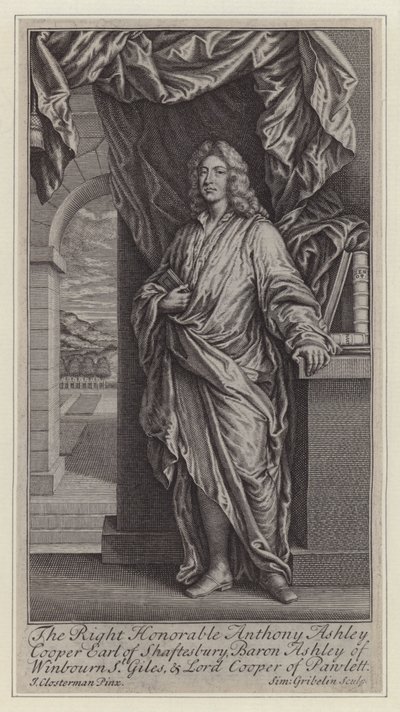 Anthony Ashley Cooper by Simon II (after) Gribelin