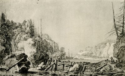 Landscape with a River Between Mountainous Banks by Simon de Vlieger
