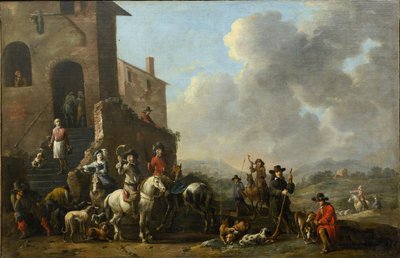 Preparing for the Hunt by Simon Johannes van Douw