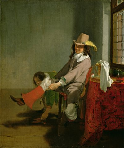 Interior with an Officer Putting on his Boot, Assisted by his Attendant by Simon Kick