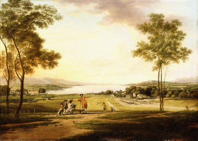 Lake Geneva from the slopes of Cologny looking towards Eaux-Vives by Simon Malgo