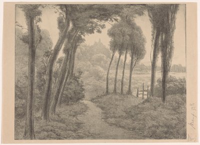 Landscape with Forest Path by Simon Moulijn (signed by artist)