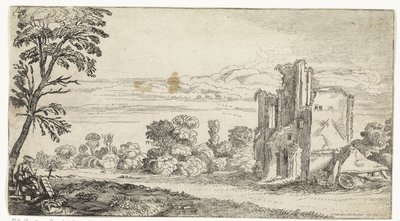 Landscape with Ruin (Landscapes series) by Simon Poelenburg