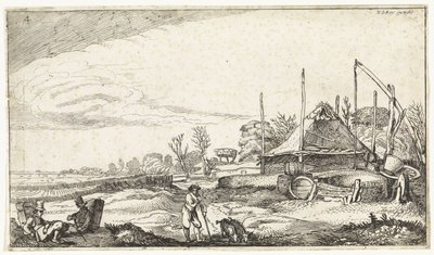 Landscape with Resting Peddlers (series title: Landscapes) by Simon Poelenburg
