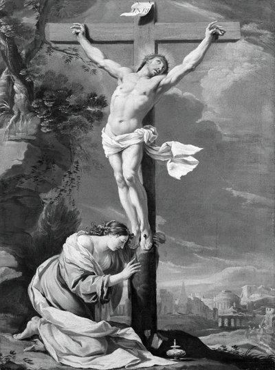 Christ on the Cross with Mary Magdalene by Simon Vouet