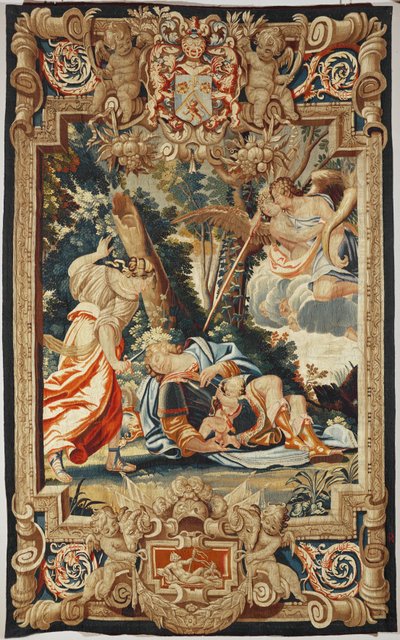 Love Prevents Armida from Stabbing the Sleeping Rinaldo by Simon Vouet