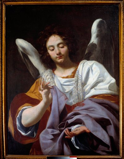 The Angel with the tunic, instruments of the Passion by Simon Vouet