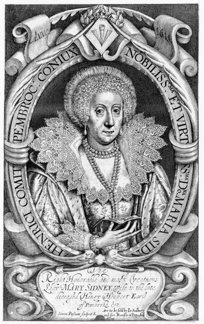 The Right Honorable and Most Virtuous Lady Mary Sidney, Wife to the Late Deceased Henry Herbert, Earl of Pembroke, Published by Sudbury and Humble, 1618 by Simon de Passe