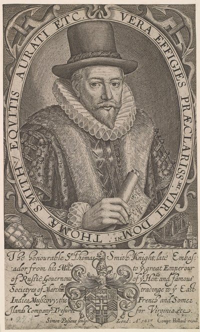 Sir Thomas Smith, first Governor of the East India Company, ambassador to Russia 1604-1605, 1617 by Simon van de Passe