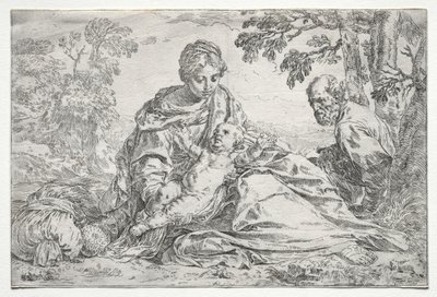 Rest on the Flight into Egypt by Simone Cantarini