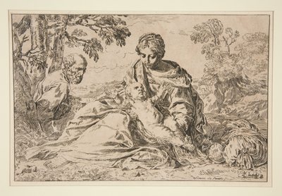 Rest on the Flight into Egypt by Simone Cantarini