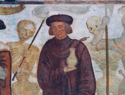 Death with the Doctor (detail) by Simone II Baschenis