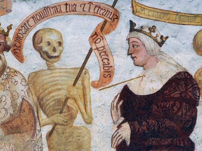 Death with the Queen (detail) by Simone II Baschenis