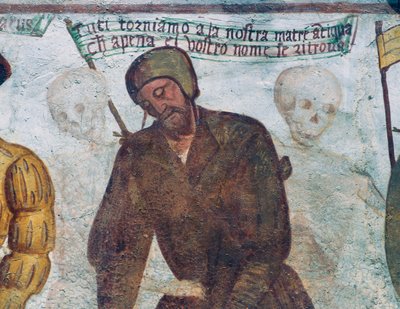 Death with the Lame Man (detail) by Simone II Baschenis