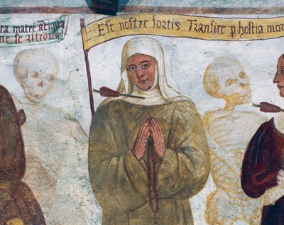 Death with the Nun (Detail) by Simone II Baschenis
