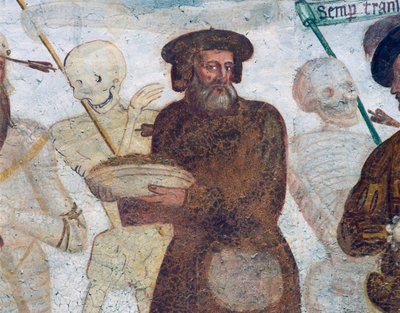Death with the rich miser (detail) by Simone II Baschenis