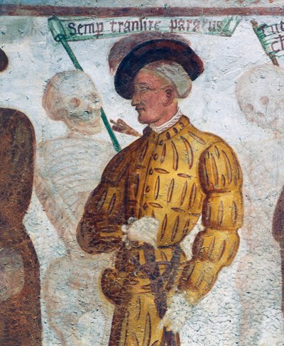 Death with the Young Man (Detail) by Simone II Baschenis