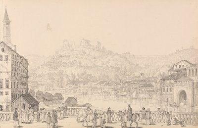 Album of 30 Views in the Tyrol and Italy: City of Verona and Castle of San Pietro from another bridge, 1st November 1840 by Sir Charles D