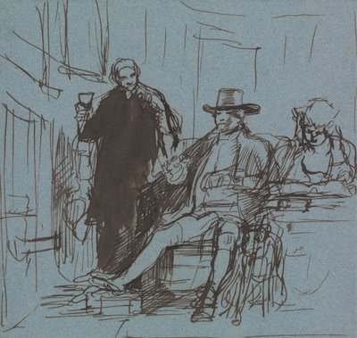 Captain Locker Seated at a Table with His Daughter; a Butler Standing Beside Him by Sir David Wilkie