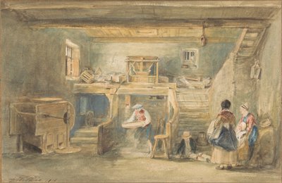 The Interior of Pitlessie Mill with a Man Sieving Corn by Sir David Wilkie