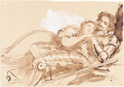 A Maiden Embraced by a Knight in Armor by Sir George Hayter