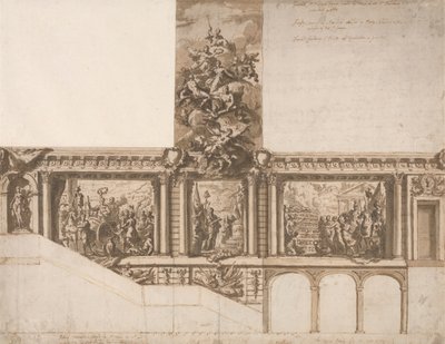 Design for Ceiling Walls and Staircase by Sir James Thornhill