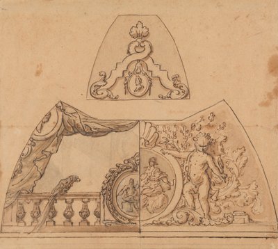 Design for a Ceiling Decoration (with a Parrot) by Sir James Thornhill