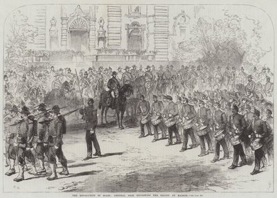 The Revolution in Spain, General Prim Reviewing the Troops at Madrid by Sir John Charles Robinson
