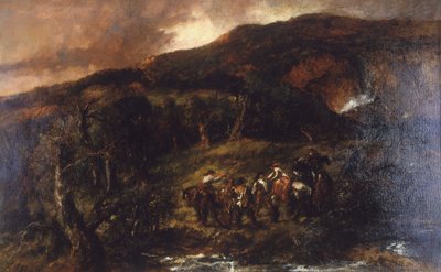 Landscape with Hunting Party by Sir John Gilbert