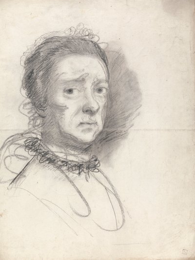 Head of an Elderly Lady; Studies from Raphael