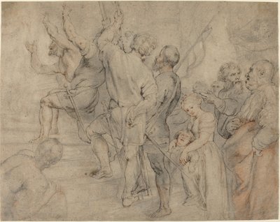 Part of the Crowd at the Ecce Homo by Sir Peter Paul Rubens over Anonymous Italian after Titian