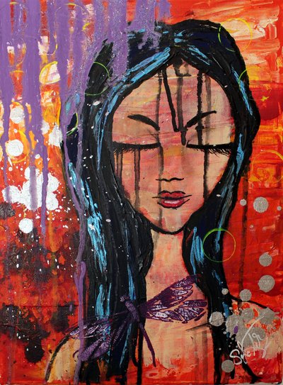 Serene Dragonfly Woman by Sofia Toborg