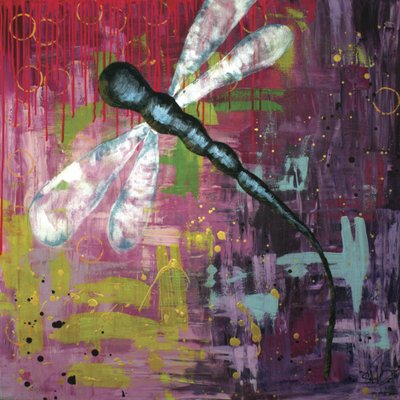 Vibrant Abstract Dragonfly by Sofia Toborg