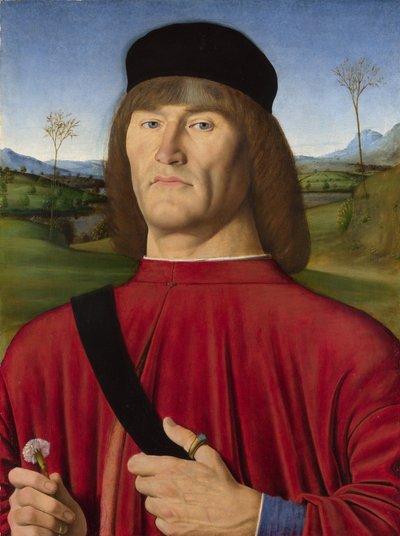 A Man with a Pink by Solari