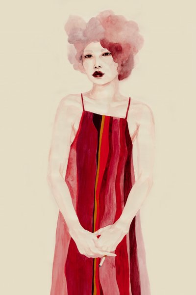 Red Dress Portrait by Sophia Novosel