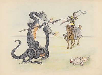 Illustration for Little Twin Dragons by S Rosamond Praeger by Sophia Rosamond Praeger