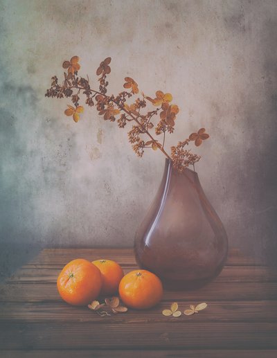 Warm Tangerines Still Life by Sophie Pan