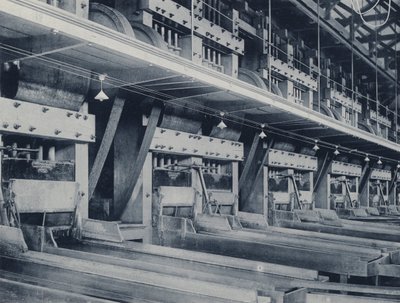 Interior of a Battery, Crown Reef Gold Mining Company (b/w photo) by South African Photographer