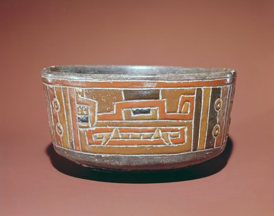 Bowl decorated with the head of a jaguar, pre-columbian by South American School
