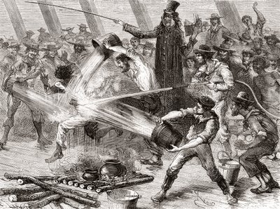 A Line Crossing Ceremony Aboard the Simon Bolivar by Spanish School