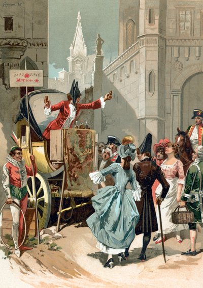 Charlatans outside the Louvre during the French Revolution by Spanish School