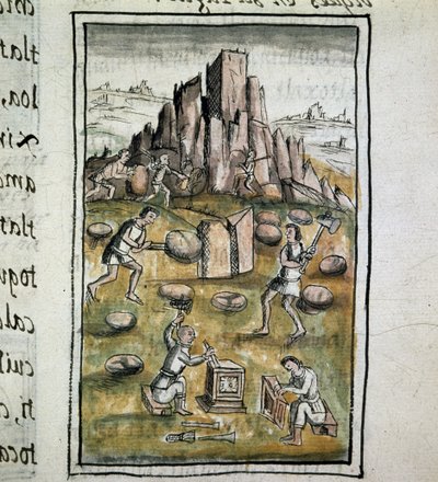 Codex of the conquest of Mexico: Stone work by Spanish School