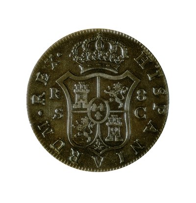 Coin of 8 Spanish Reals, Castilian Currency Struck in Seville During the Reign of Charles IV by Spanish School