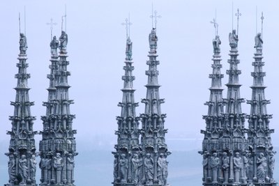 Detail of the lantern tower spires by Spanish School